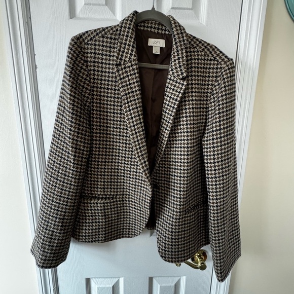 LOFT Jackets & Blazers - Loft  houndstooth blazer browns 16